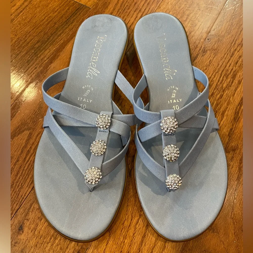 NWOT Toscanella Baby Blue Sandals - Picture 1 of 6